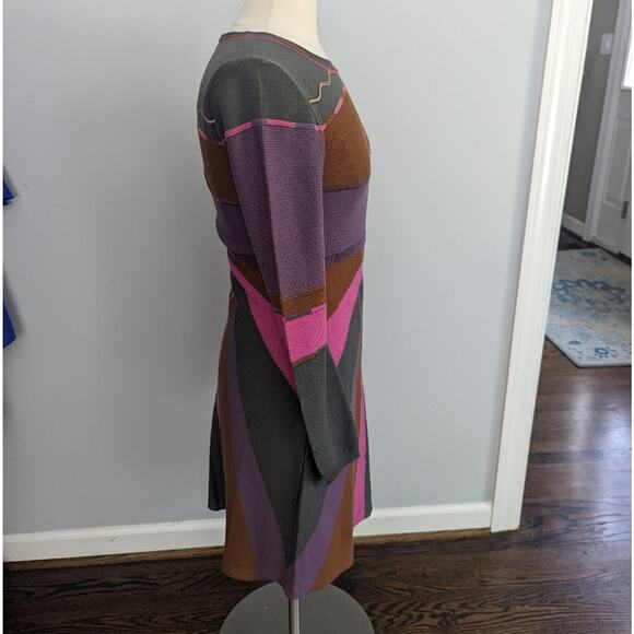 Women's Vintage Missoni Dress Size 6 Grey Purple Orange Pink Italy - Picture 9 of 10
